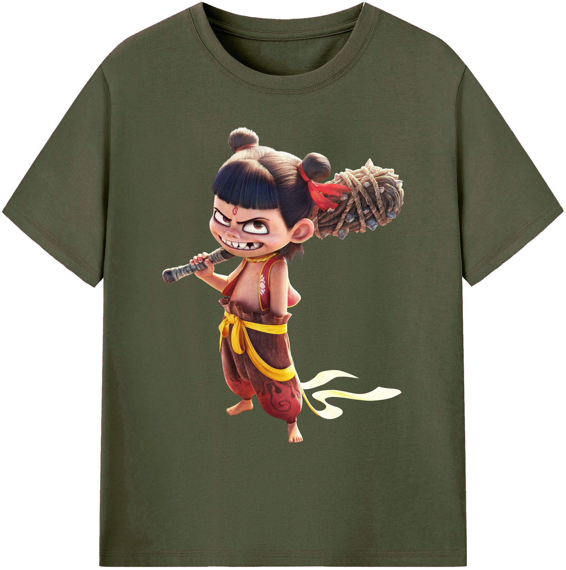 （画像用） Ne Zha 2 ナタ 魔童の大暴れ 綿100％ メンズ半袖Tシャツ｜肌触りやわらか＆通気性